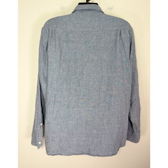 Peter Millar Shirt Japanese Cotton Denim Norm Core Preppy, 2XL - Picture 3 of 8